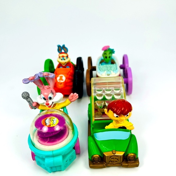 Tiny Toons McDonald’s Toy Car Lot Of 4 1990 1992 Vintage - Picture 1 of 10